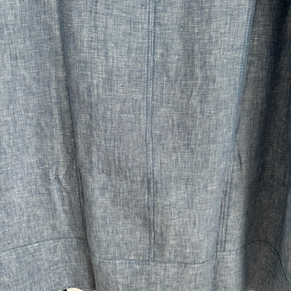 Sleeveless Linen Blue Dress - Picture 5 of 8